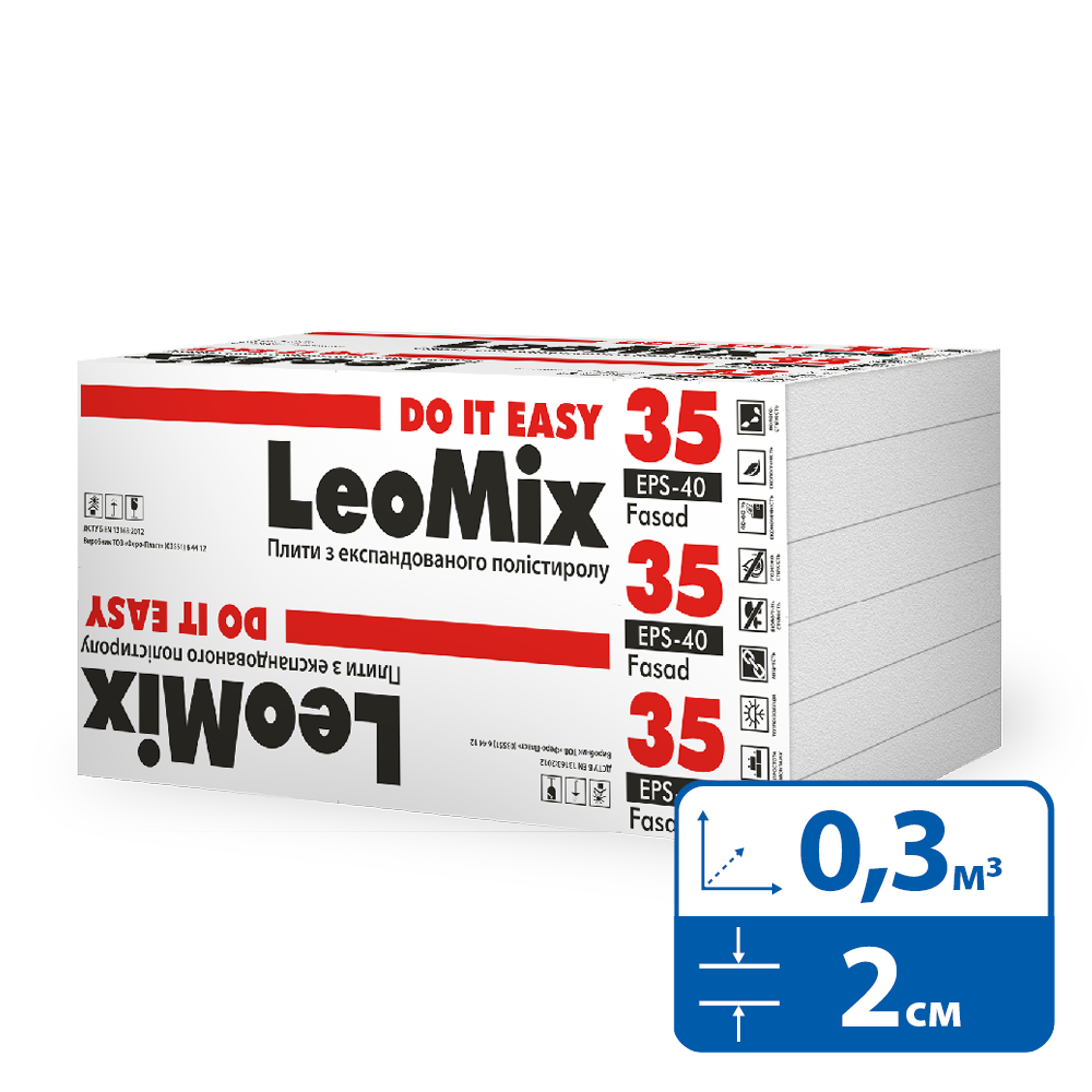 Пінопласт LeoMix 35 Fasad (EPS-40)