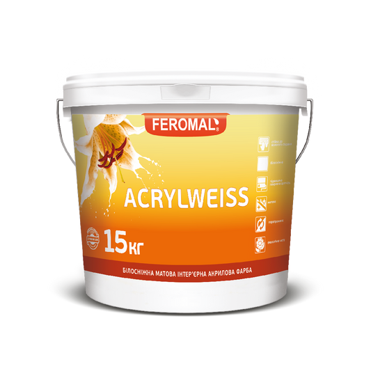 Білосніжна інтер'єрна фарба Feromal ACRYLWEISS