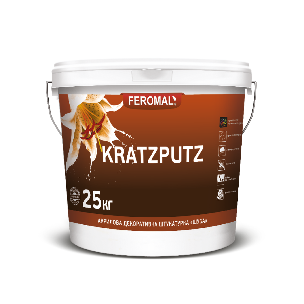 Акрилова декоративна штукатурка Feromal KRATZPUTZ «ШУБА» (база С)